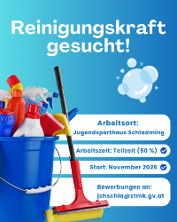 Wir suchen eine Reinigungskraft fürs JSH; ab November; Teilzeit