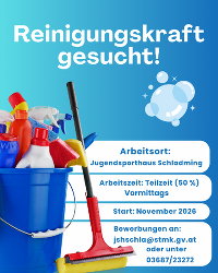 Wir suchen eine Reinigungskraft fürs JSH; ab November; Teilzeit