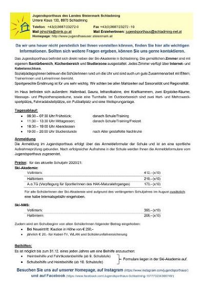 Flyer TdoT 2020 © JSH Schladming Flyer TdoT 2020