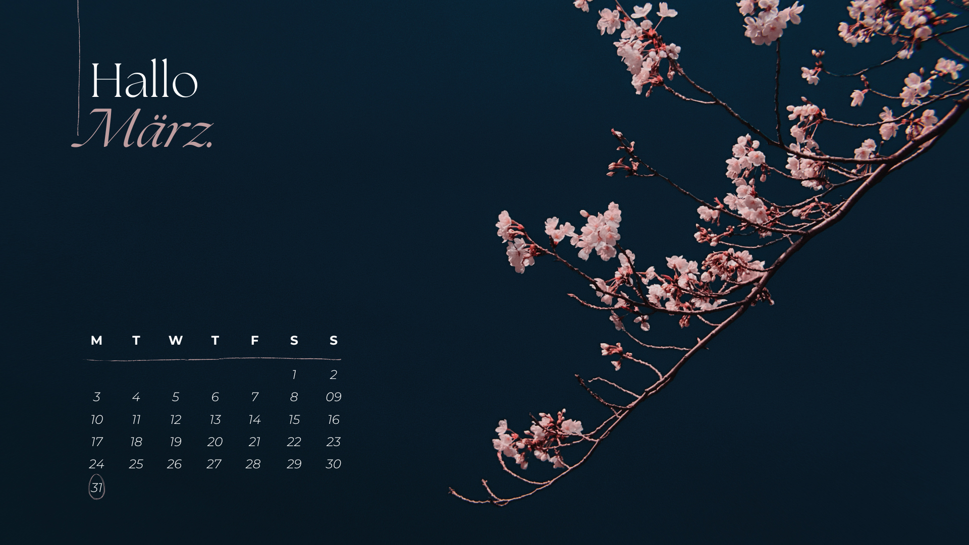 Hallo März, Kalender 01.03. - 31.03.2025