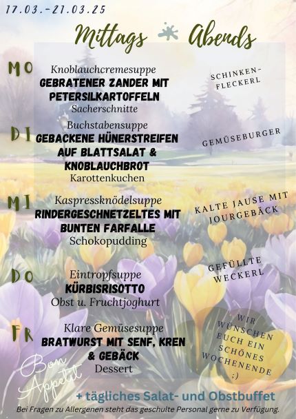 Speiseplan 12.Woche 2025