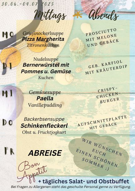 Speiseplan 27.Woche 2025
